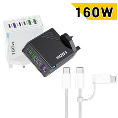 Cargador rápido de 160 W con 3 puertos USB t...