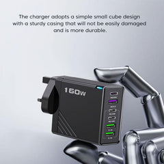 Cargador rápido de 160 W con 3 puertos USB t...