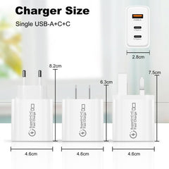 949-2C1A PD25W Tipo-C x 2, Cargador USB 3.0 ...