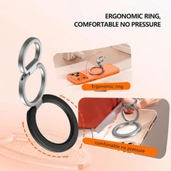 Soporte magnético para teléfono con hebilla de anillo y rotación de 360 grados