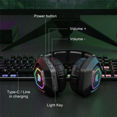 Over-ear Headset RGB Light E-sports Gaming Headphone