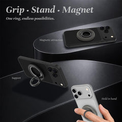 Soporte magnético para teléfono con hebilla de anillo y rotación de 360 grados