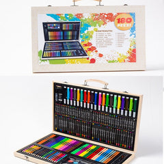 Caja de madera de pintura, conjunto de bolíg...