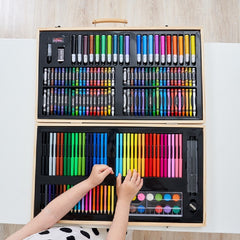 Caja de madera de pintura, conjunto de bolíg...