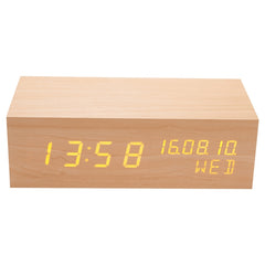 Altavoz Bluetooth con reloj de madera