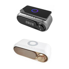 Altavoz Bluetooth con carga inalámbrica y reloj LED de escritorio