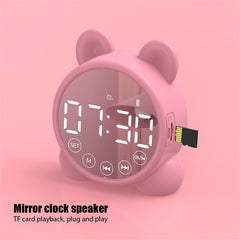P1 Espejo Radio FM Escritorio Despertador Altavoz Bluetooth