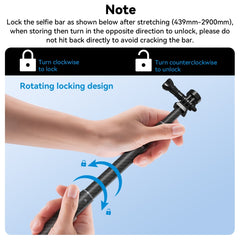 TELESIN 3M Fibra de carbono Selfie Stick Mon...