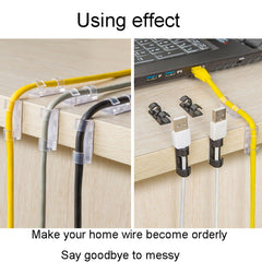 20 piezas / juego de abrazaderas de almacenamiento fijas para cables autoadhesivas medianas