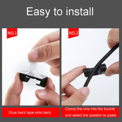 20 piezas / juego de abrazaderas de almacenamiento fijas para cables autoadhesivas medianas