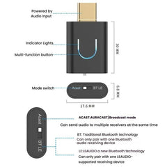 Transmisor de audio Bluetooth universal tipo C