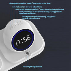 Altavoz Bluetooth con reloj de cuenta regresiva y carga inalámbrica 6 en 1