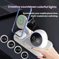 Altavoz Bluetooth con reloj de cuenta regresiva y carga inalámbrica 6 en 1