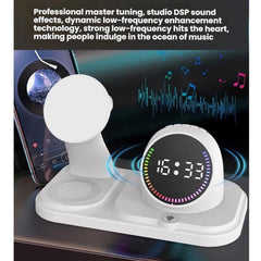 Altavoz Bluetooth con reloj de cuenta regresiva y carga inalámbrica 6 en 1