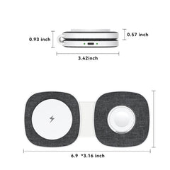 Cargador inalámbrico magnético plegable portátil T2 de 15 W 3 en 1