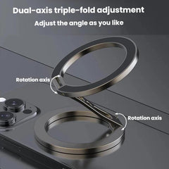 Soporte magnético doble multifunción plegable para teléfono de metal