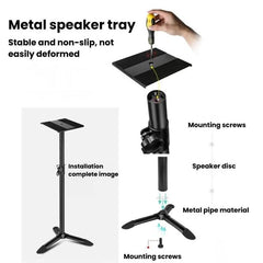 Soporte de altavoz de suelo metálico con trí...