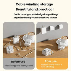 2 soportes para cargador de teléfono con clip para cable de carga