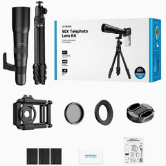 Kit de teleobjetivo APEXEL TeleCular 50x par...
