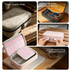 aMagisn Nubuck Leather Action Camera Carrying Case