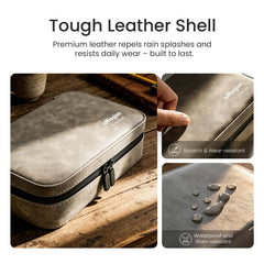 aMagisn Nubuck Leather Action Camera Carrying Case