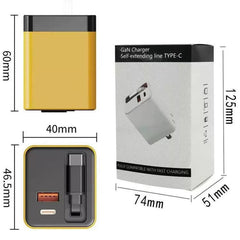 Cargador de pared GaN de 120 W con cable USB...