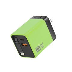 Cargador de pared GaN de 80 W con cable USB-...