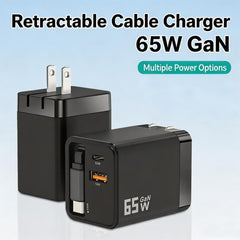 Cargador de pared GaN de 65 W con cable USB-...