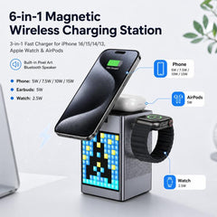 6-in-1 Magnetic Wireless Charger with Bluetooth Speaker
