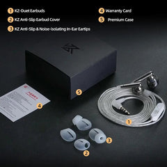 Auriculares con cable KZ-Duet de cuatro núcl...