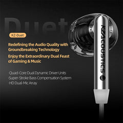 Auriculares con cable KZ-Duet de cuatro núcl...