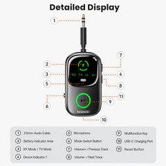 Adaptador de audio inalámbrico Bluetooth 5.4...