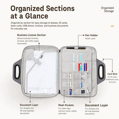 Estuche organizador de documentos con cerradura BUBM para archivadores y portafolios