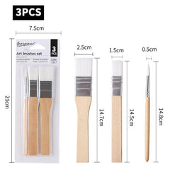 Juego de 3 pinceles de madera natural Giorgione