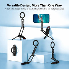 Flymile Phone Magnetic Rotating Foldable Metal Tripod Stand