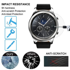 Película de vidrio templado para reloj inteligente de 2 piezas para Samsung Gear S3