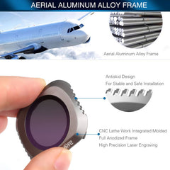 Filtro de lente ND8-PL + ND16-PL + ND32-PL + ND64-PL ND-PL para DJI Mavic 2 Pro