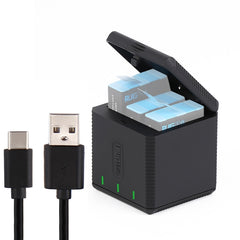 Caja de cargador de carcasa de baterías triples USB RUIGPRO