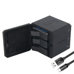 Caja de cargador de carcasa de baterías triples USB para GoPro HERO6 /5
