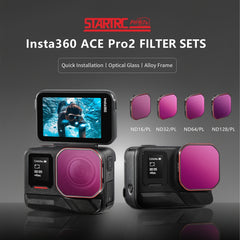 Filtro de lente de cámara NDPL 4 en 1 para Insta360 Ace Pro 2