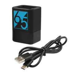Cargador de baterías duales con cable USB-C ...
