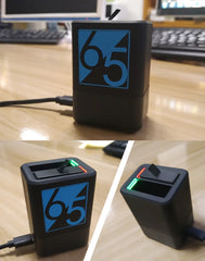 Cargador de baterías duales con cable USB-C ...