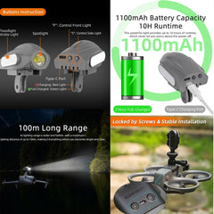 Lámpara de soporte de montaje de luz de relleno para DJI Avata 2