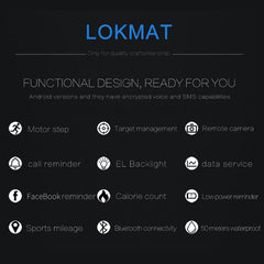 Lokmat MK16 Pantalla LCD 50m Reloj inteligente resistente al agua