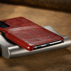 Funda trasera de cuero con textura de cera d...