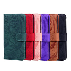Tiger Embossing Pattern Funda de cuero con t...