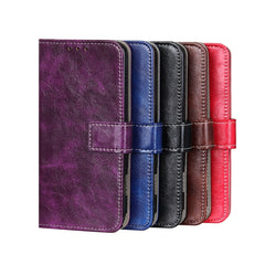 Retro Crazy Horse Texture Funda de cuero con...