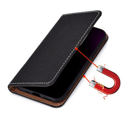 Estuche de cuero con tapa horizontal magnéti...