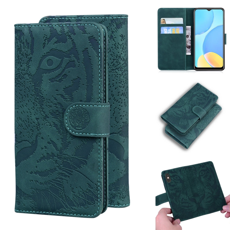Tiger Embossing Pattern Funda de cuero con t...