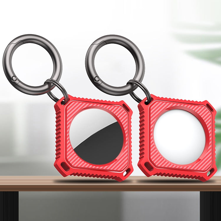 Estuche de fibra de carbono de cuatro cuadrados para AirTag